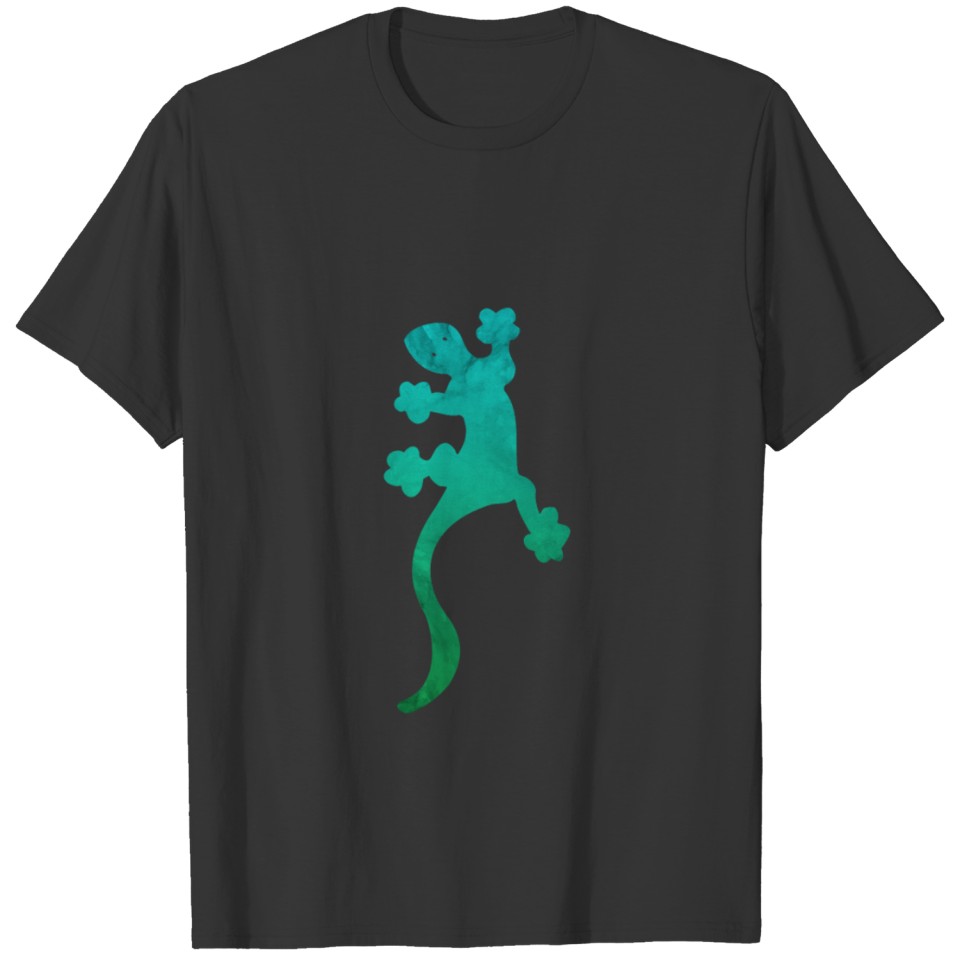 Gekko gecko green animal watercolor lizard T-shirt