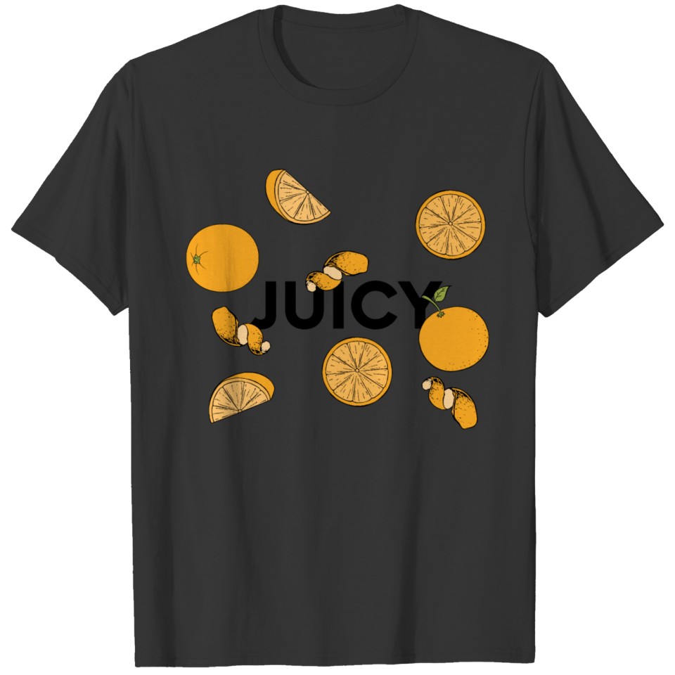 „juicy“ collage statement with oranges T-shirt