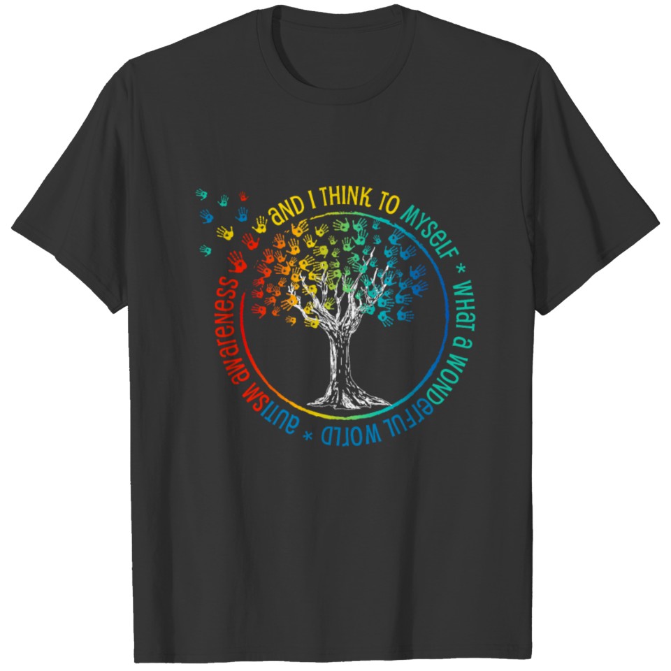 Wonderful world for autism awareness T-shirt