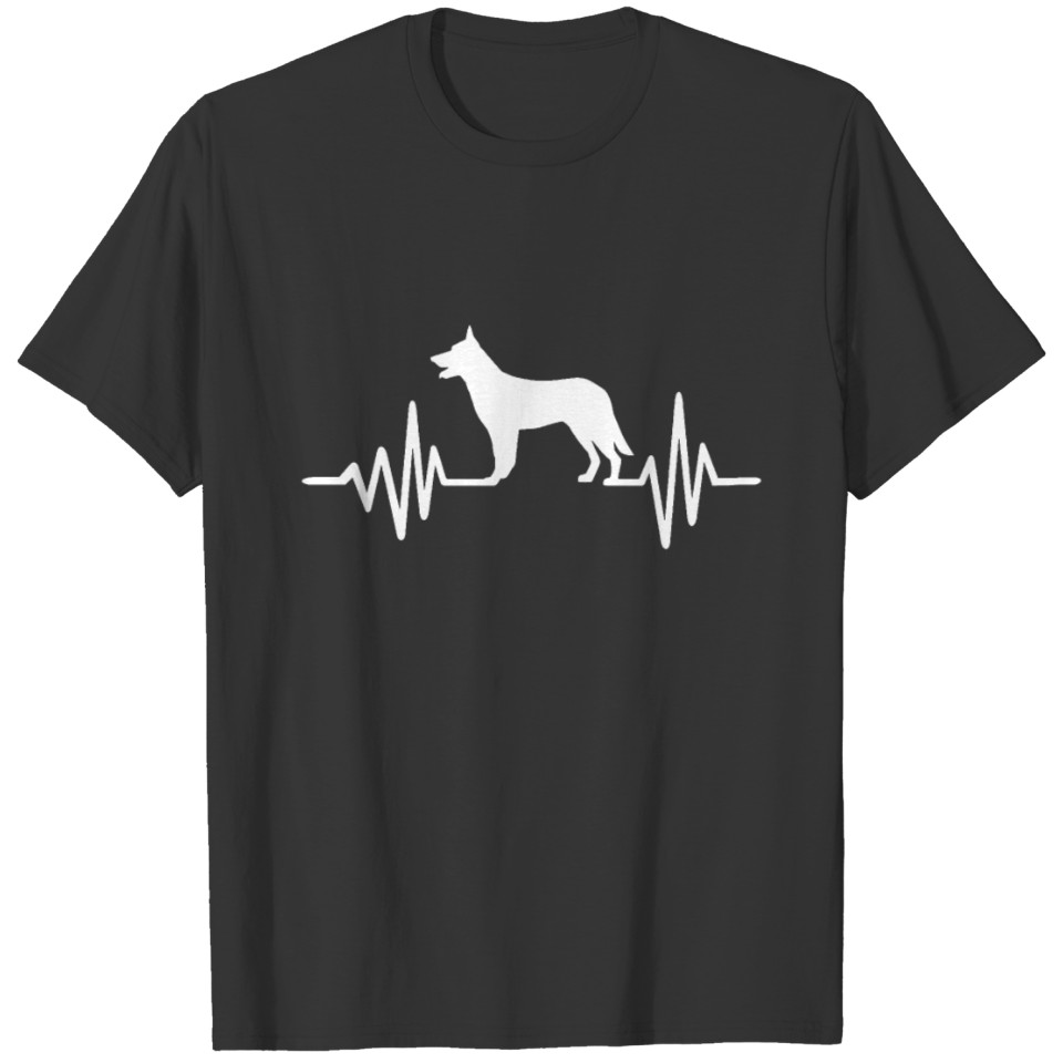 White Swiss Shepherd Dog Heartbeat T-shirt