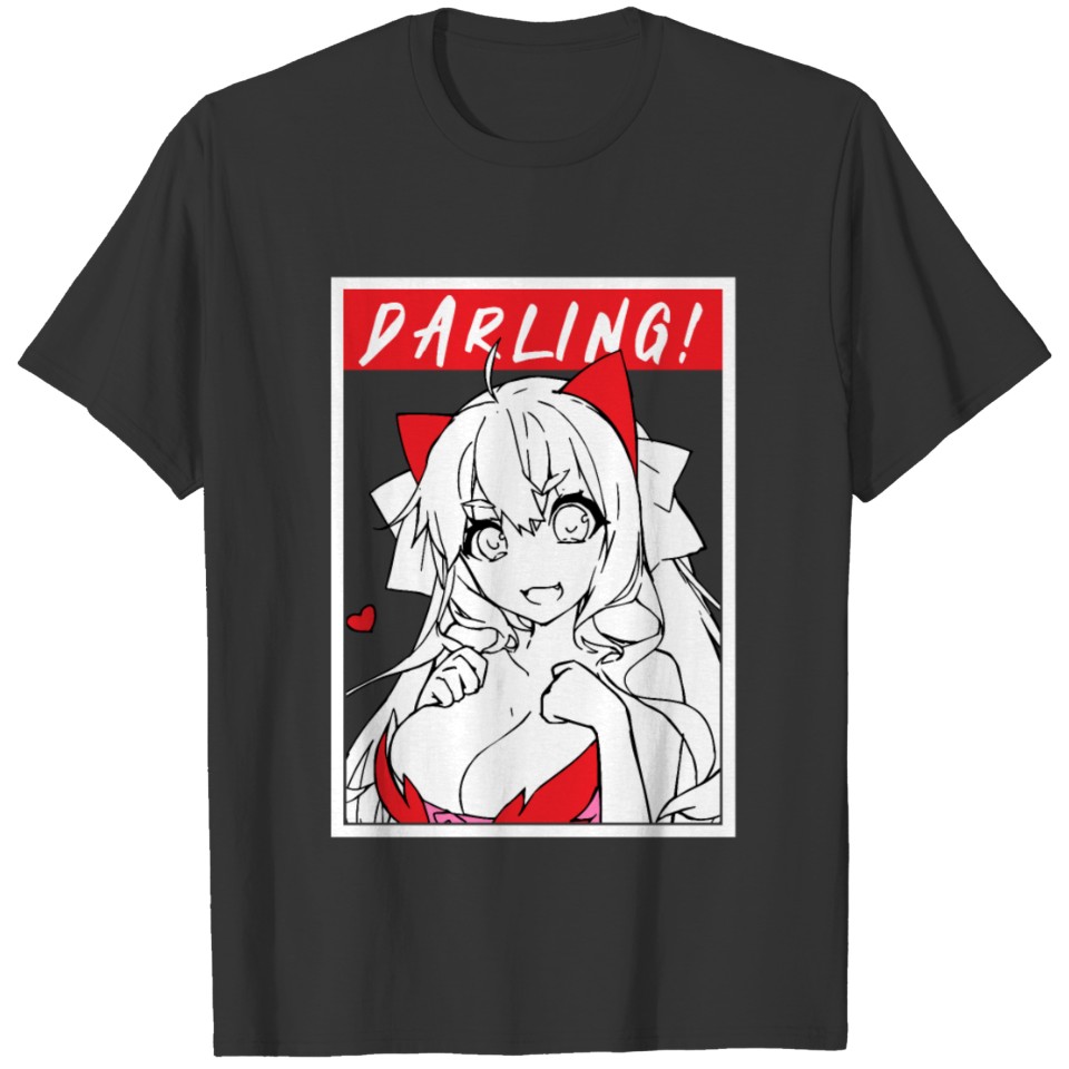 darling big boobs teats sexist manga style cartoon T-shirt