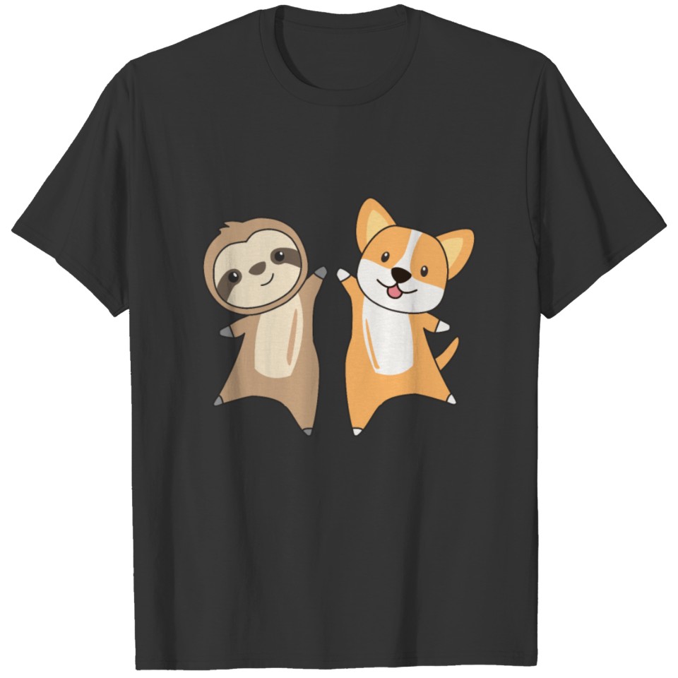 Sloth Corgi Dog Animal Lovers Sloth Dogs T-shirt