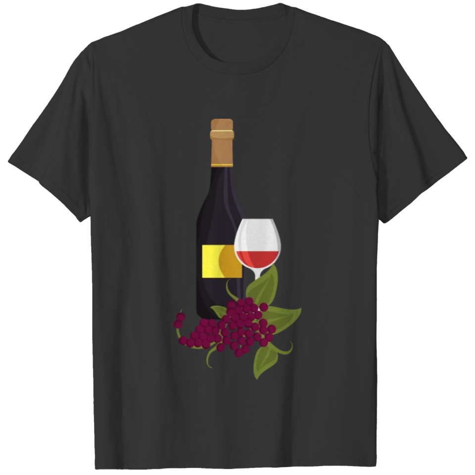 Wine Bottle Glass Alcohol Tasting Drink Red White T-shirt