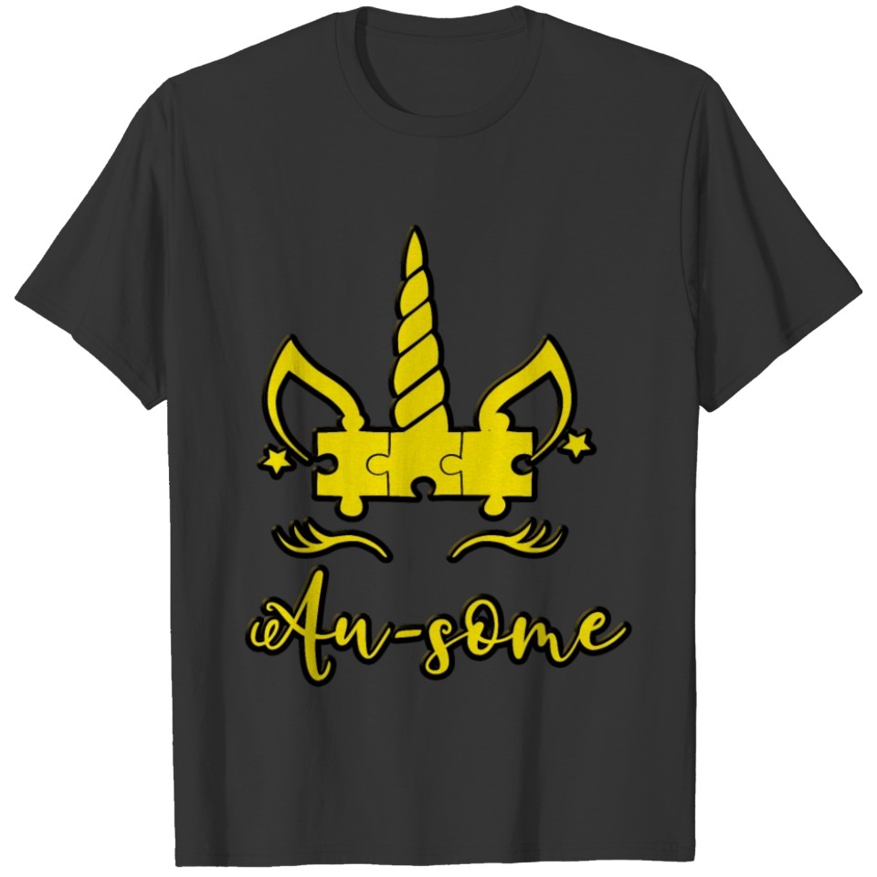 Au-Some Unicorn Autism Puzzle Love Support T-shirt