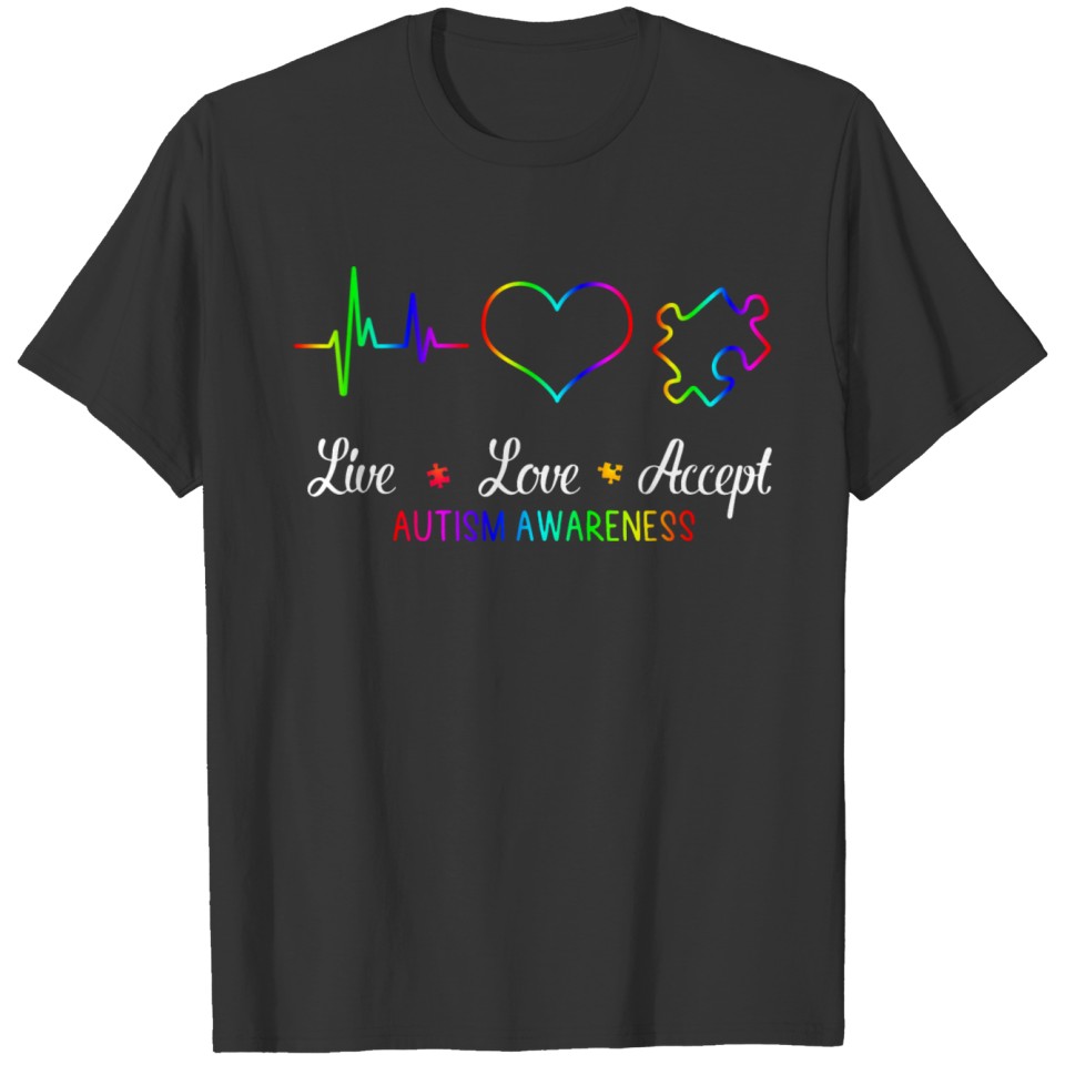 Live Love Accept Autism Awareness Tie Dye Autism T-shirt