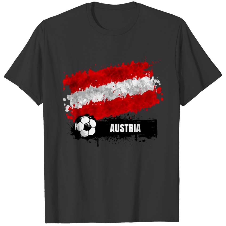 Austria Flag Soccer Ball Player T-shirt