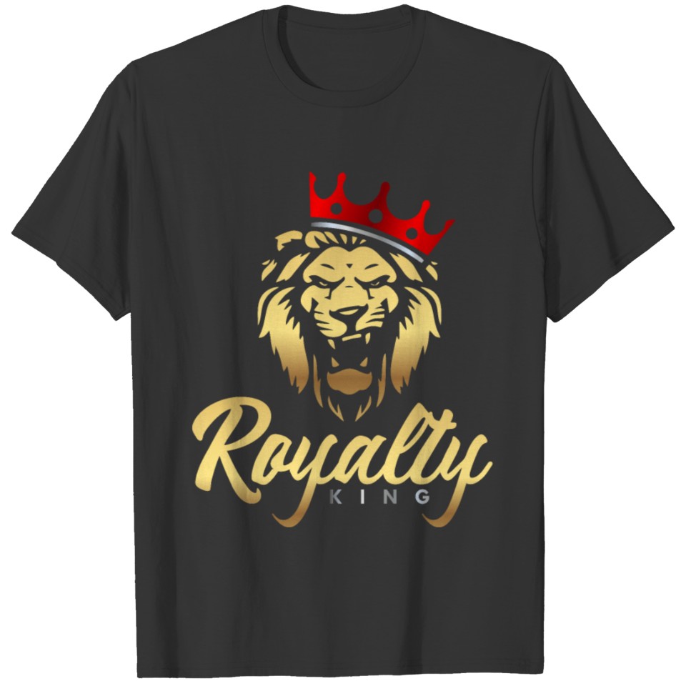 RK luscious gold Lion red crown T Shirts