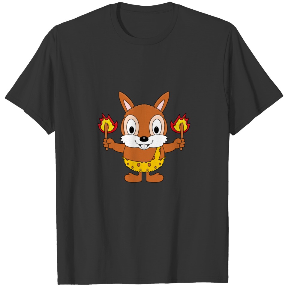 SQUIRREL - FIRE - Stone Age - ANIMAL - KIDS - BABY T Shirts