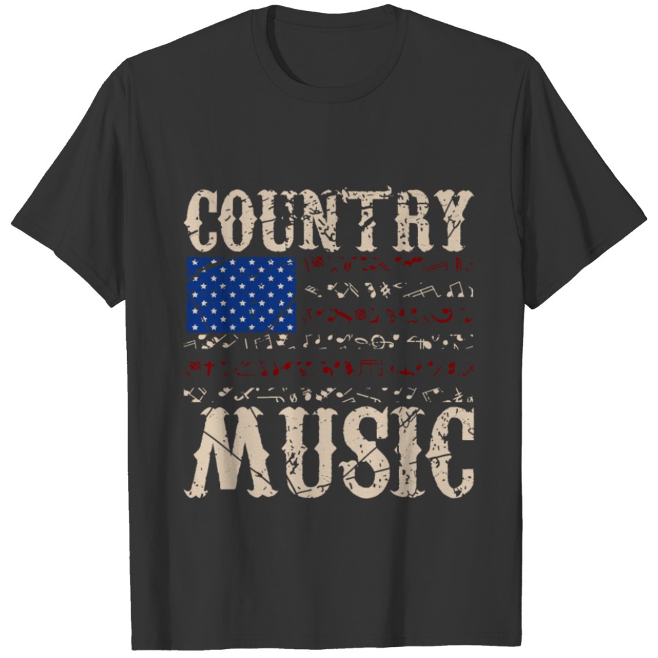 Country Music USA Retro Vintage Guitar T-shirt
