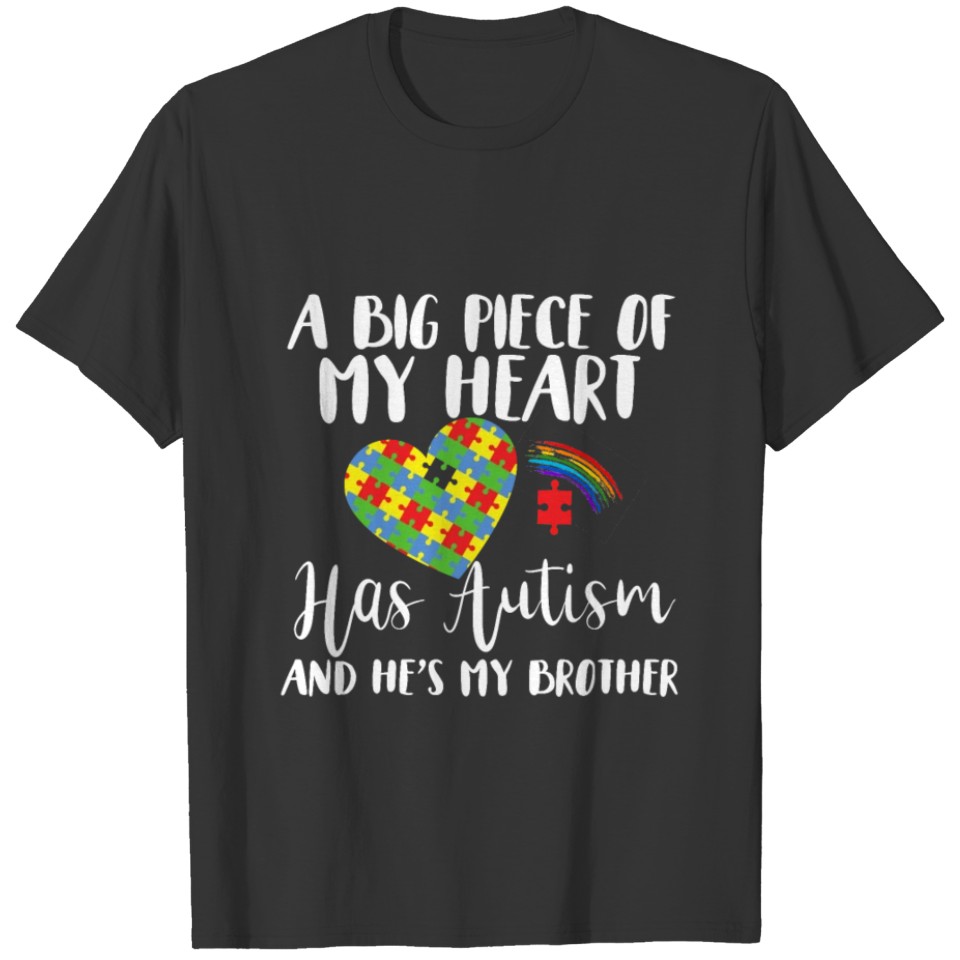 Mens Autism Awareness Love My Brother Boys Autism T-shirt