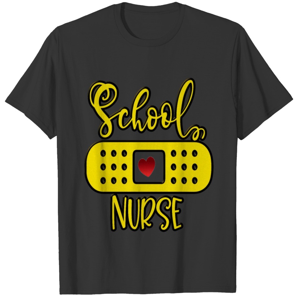 School Nurse Band Aid Heart Proud T-shirt