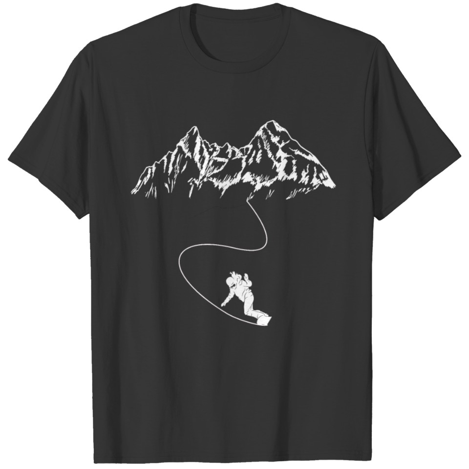 Mountian Snowbord Ski Piste Lift T-shirt
