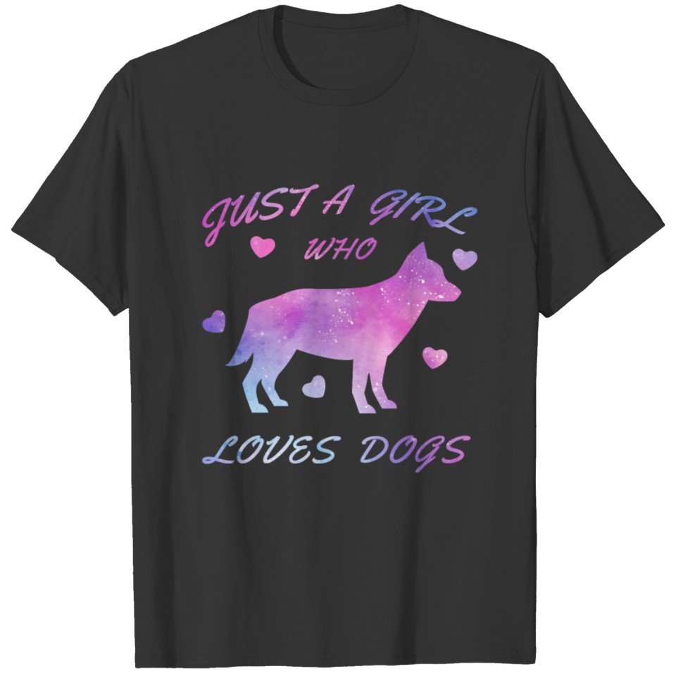 Womens dog Lover girlfriend loves dogs galaxy gift T Shirts