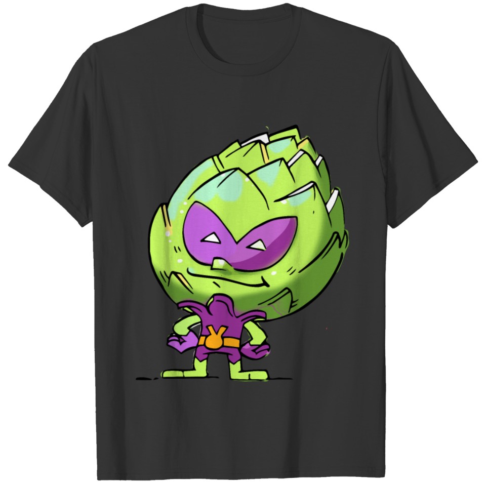 Artichoke Alien Cartoon Planet 9 T-shirt