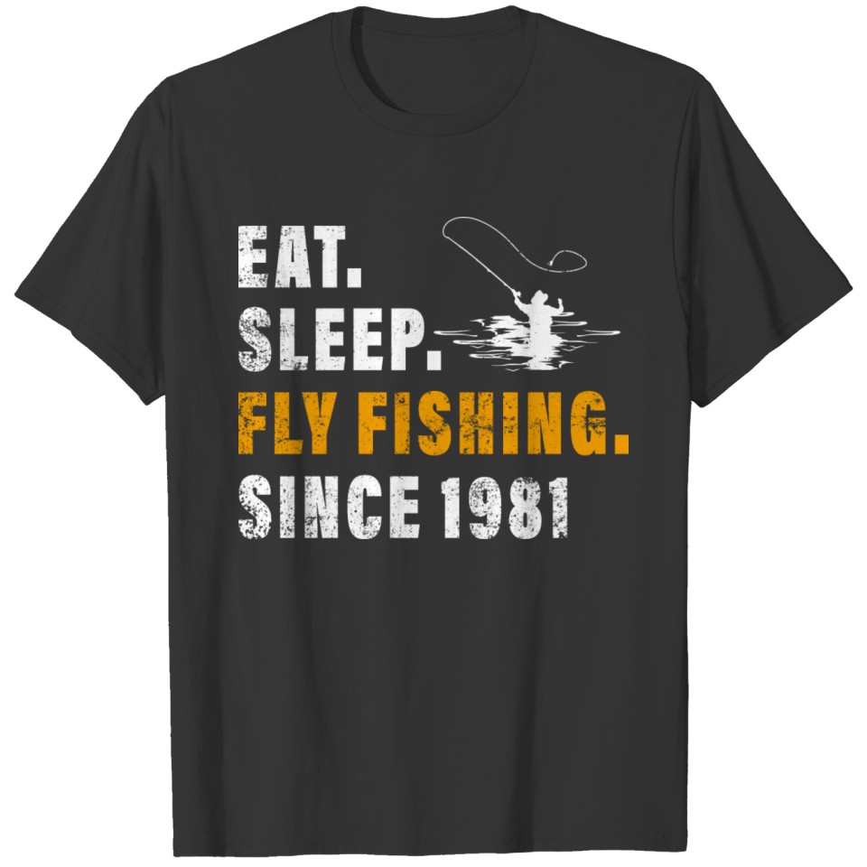 40th birthday Vintage Fly Fishing Distressed T Shirts