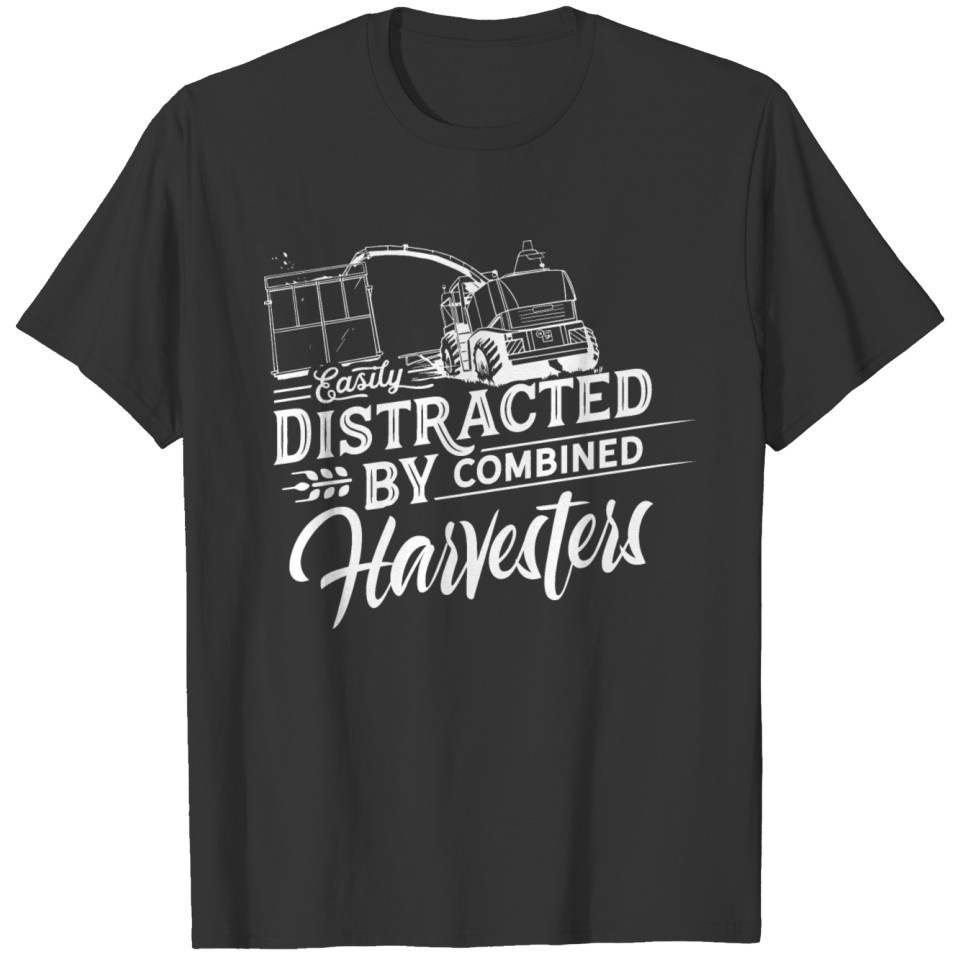 Easily Distracted By Combine Harvesters Treshing T-shirt