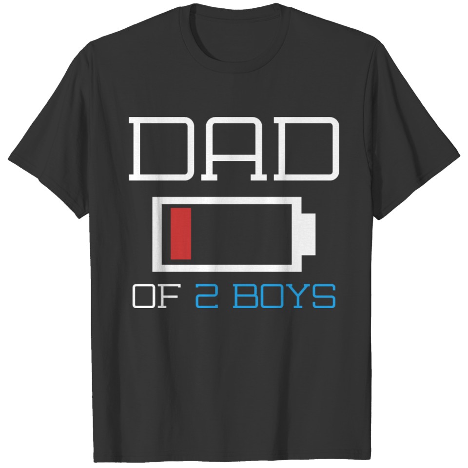 Funny Dad of Two boys Low Bat T Shirts