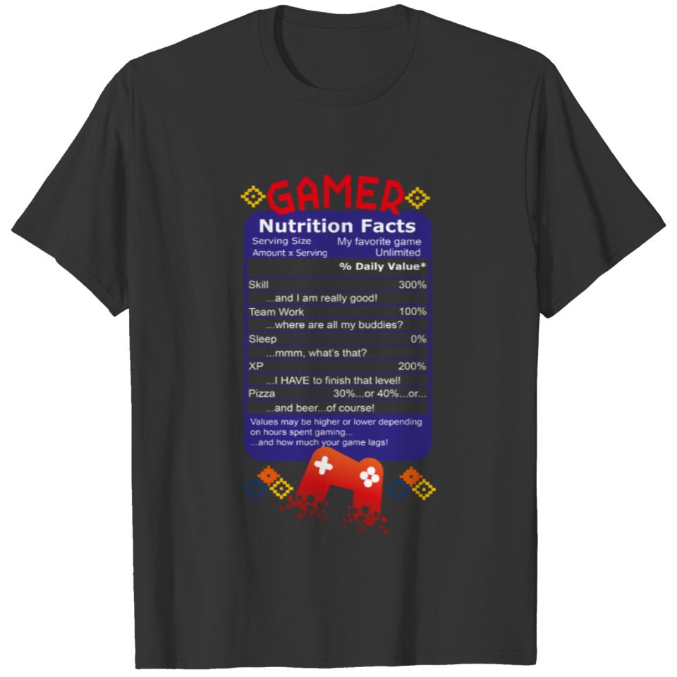 Gamer Nutrition Facts T-shirt