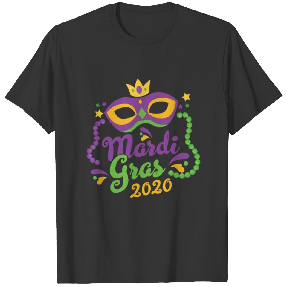 Festival Yellow Purple Green Beads Mardi Gras T Shirts