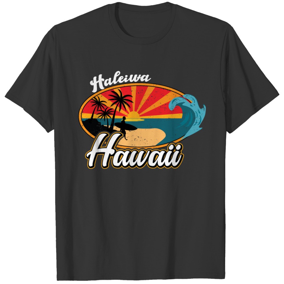 Vintage Style North Shore Haleiwa Oahu Hawaii T Shirts