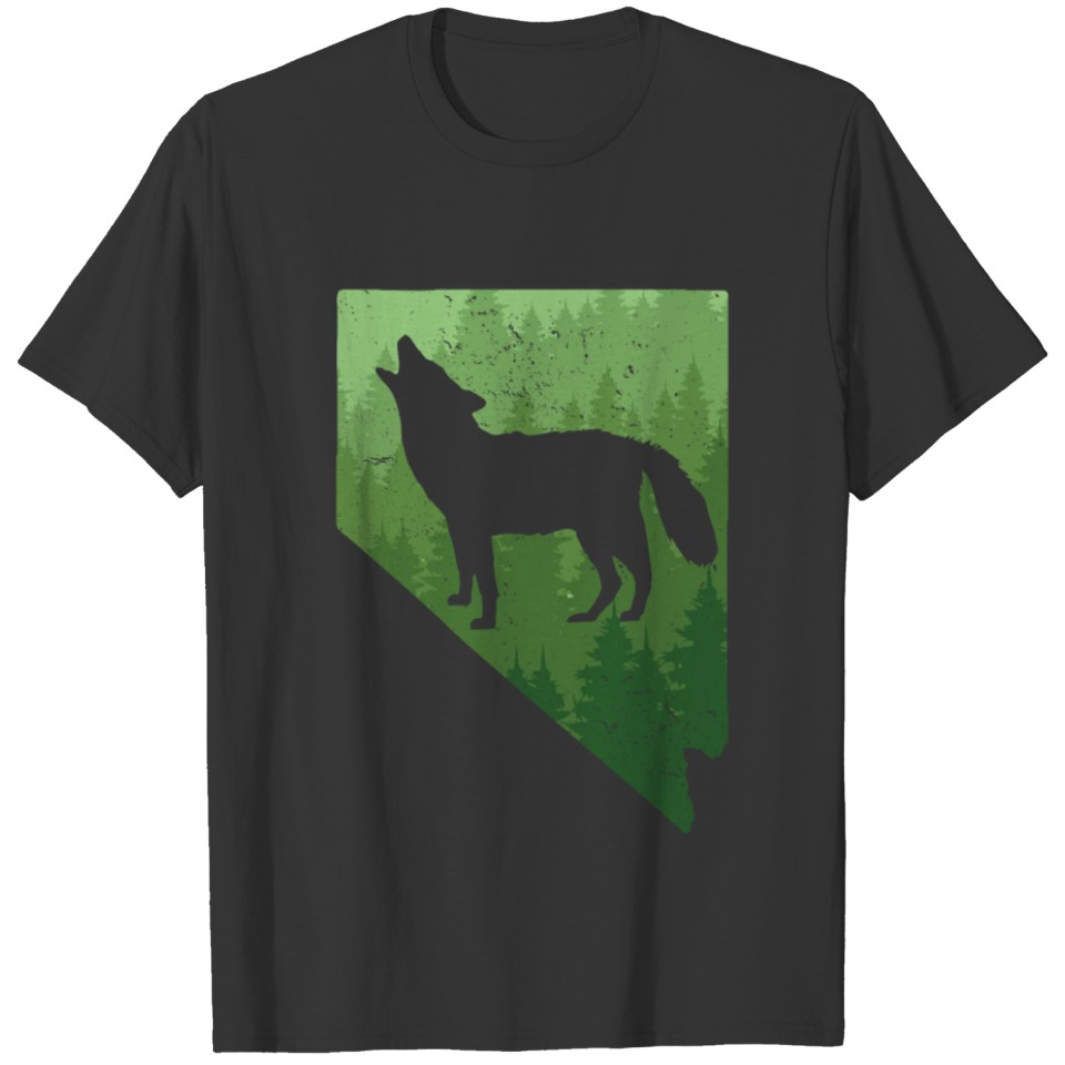 Nevada Map Coyote Hunting Shirt Nevada Map Coyote T-shirt