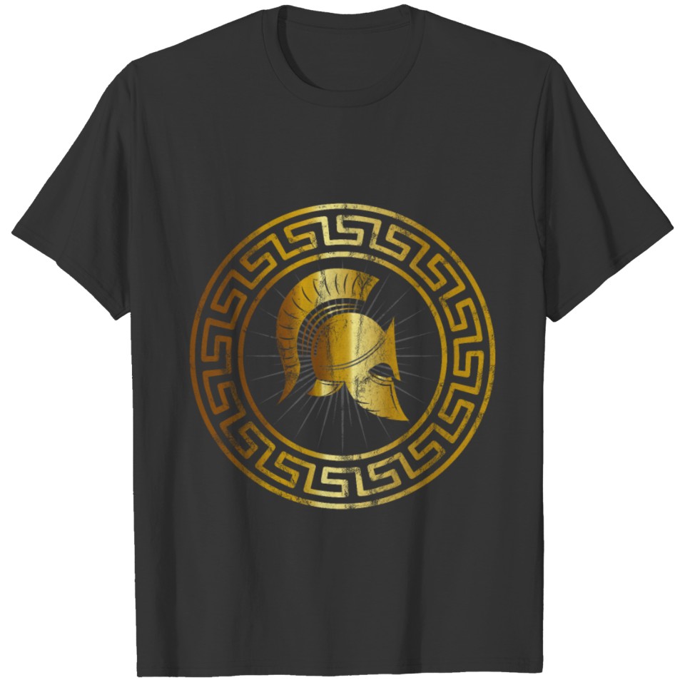 Sparta Vintage Warrior Helmet Greek Pattern T Shirts