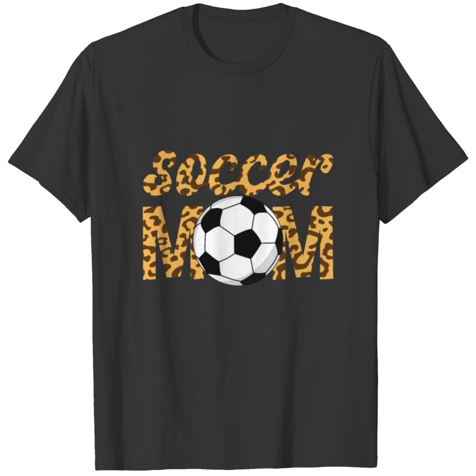 Soccer Mom Mother's Day Youth Leopard Print Soccer T-shirt