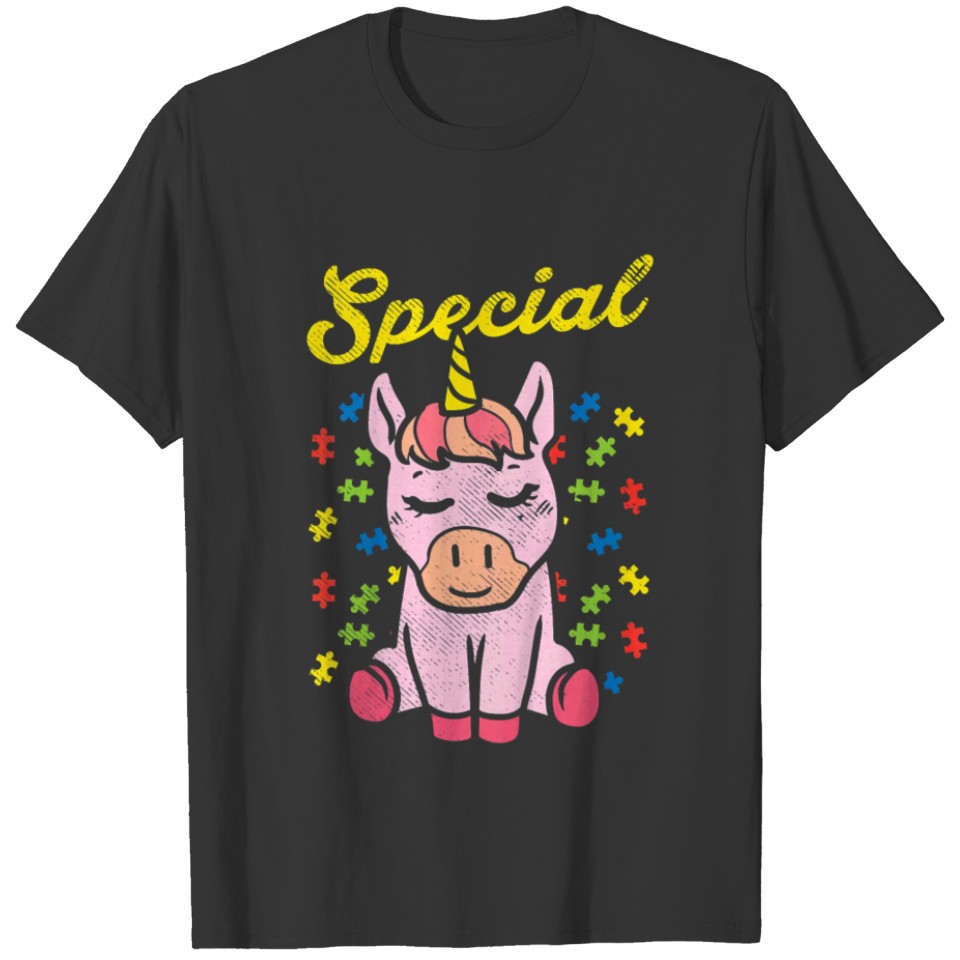 Special Unicorn Puzzle Cute Girls Autism Awareness T-shirt