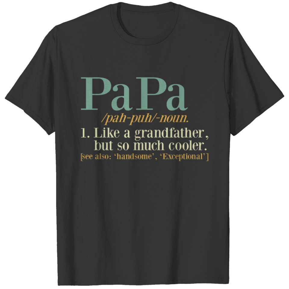 Papa Definition Like A Grandfather Vintage T-shirt