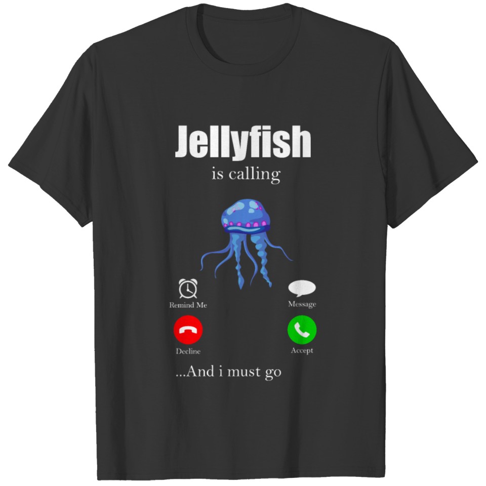 Jellyfish Sea Cnidar Jellyfish Ocean Meduse Blue T-shirt