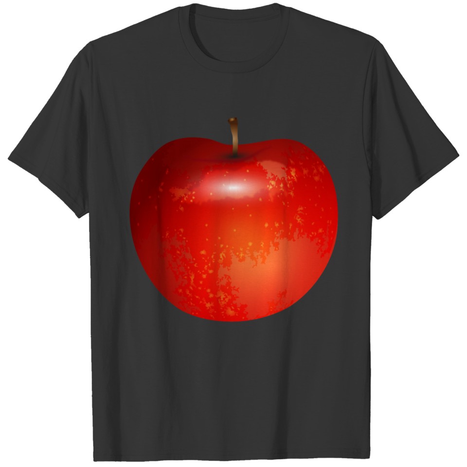realistic designed bright red apple T-shirt