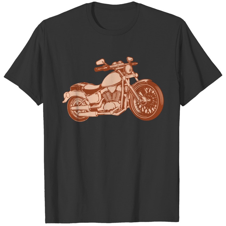 Brown Orange Motorcycle Vintage Retro Motorbike T-shirt