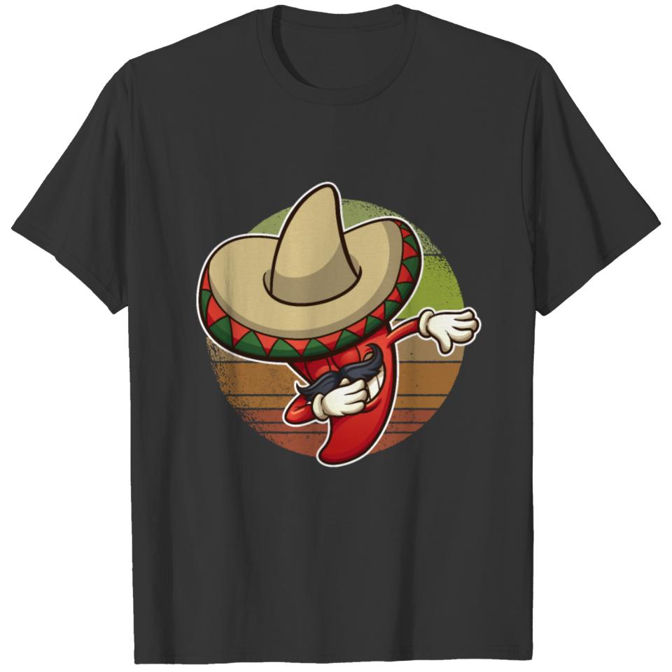 Funny Mexican Chili With Sombrero Cinco De Mayo T-shirt