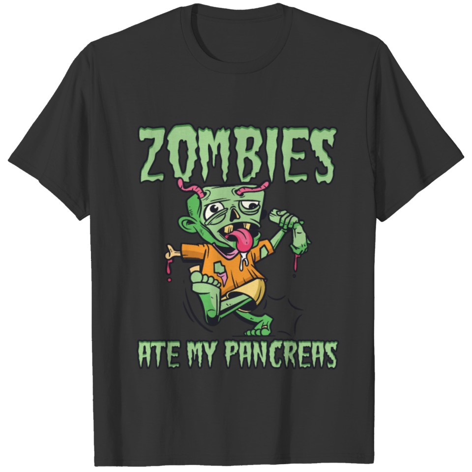 Funny Zombies Ate My Pancreas Diabetes Warrior T-shirt