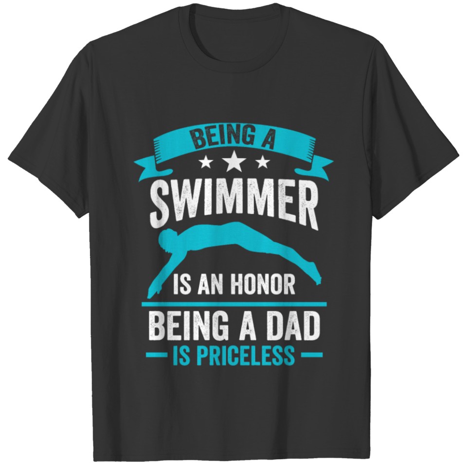 Swimming Dad Swimmer Papa Father's Day Gift T-shirt