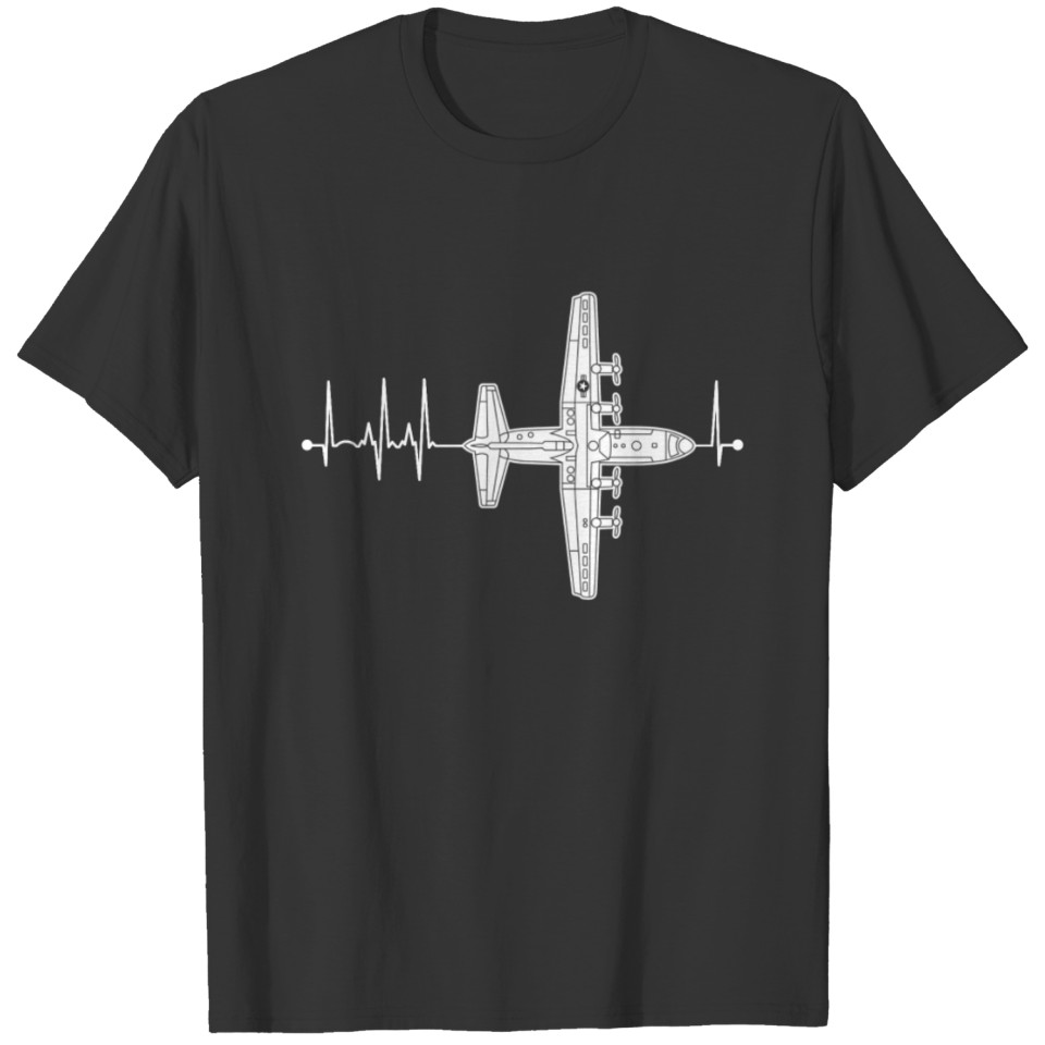 C-130 Hercules Heartbeat Pulse Military Pilot C130 T-shirt