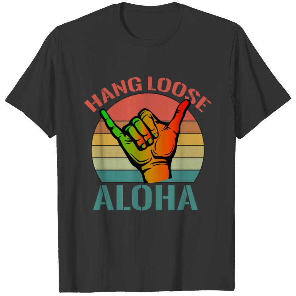 Shaka Rasta Aloha Vintage Hang Loose hawaii sunset T-shirt