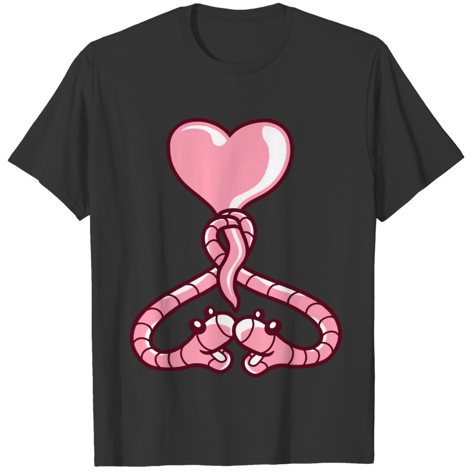 Heart balloon worms T-shirt