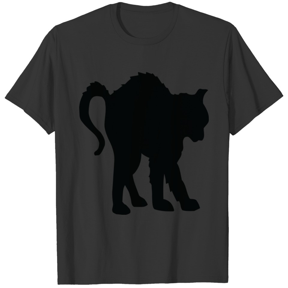 black cat scary T-shirt