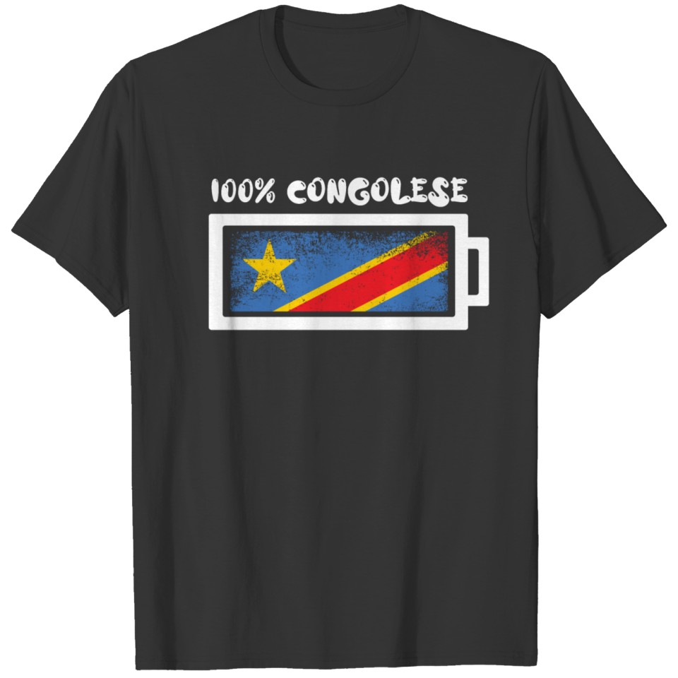 100 Percent Congolese Flag T-shirt