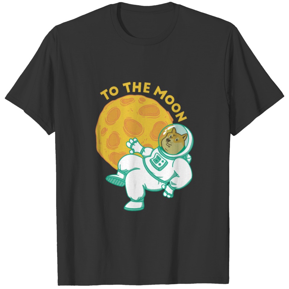 shiba inu astronaut to the moon T-shirt