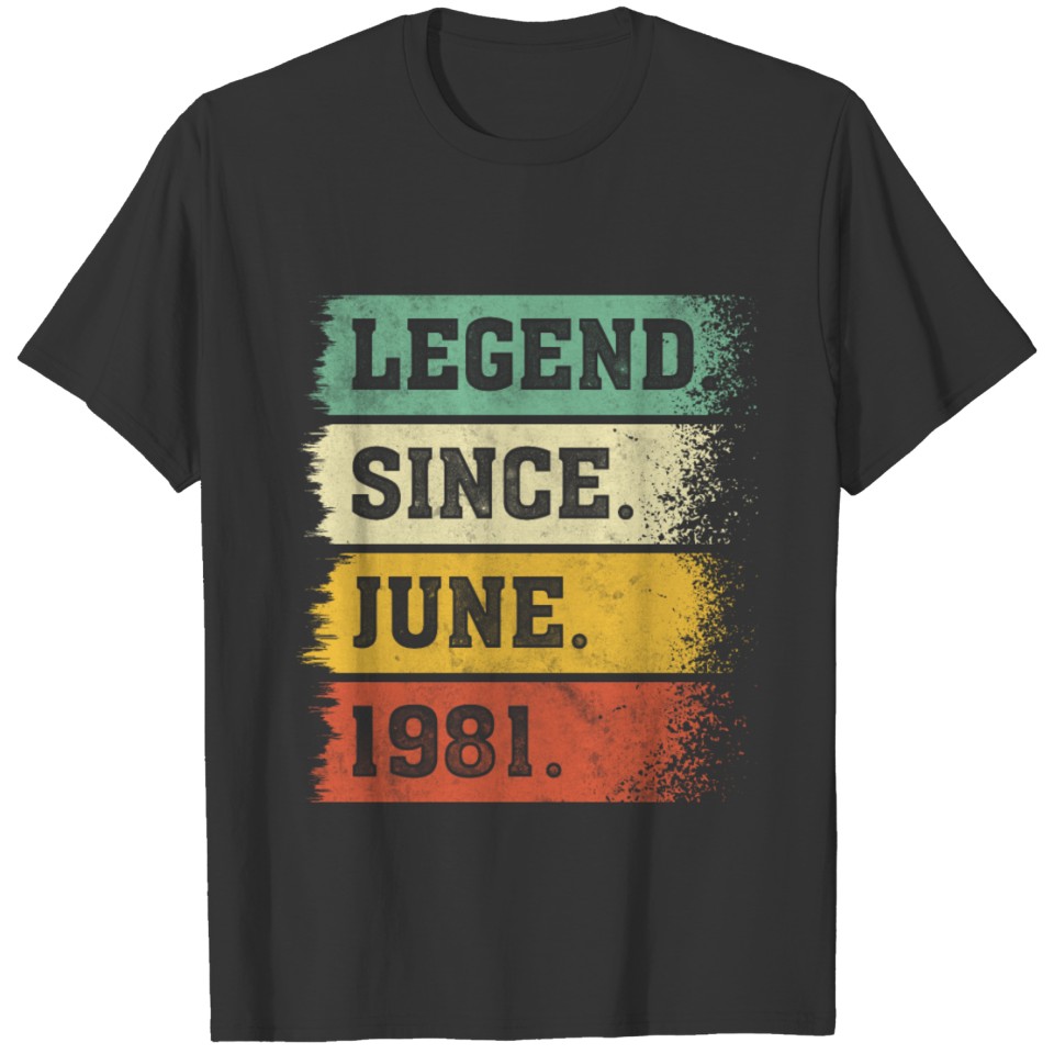 40th Birthday June Gift Vintage 1981 40 Years T Shirts