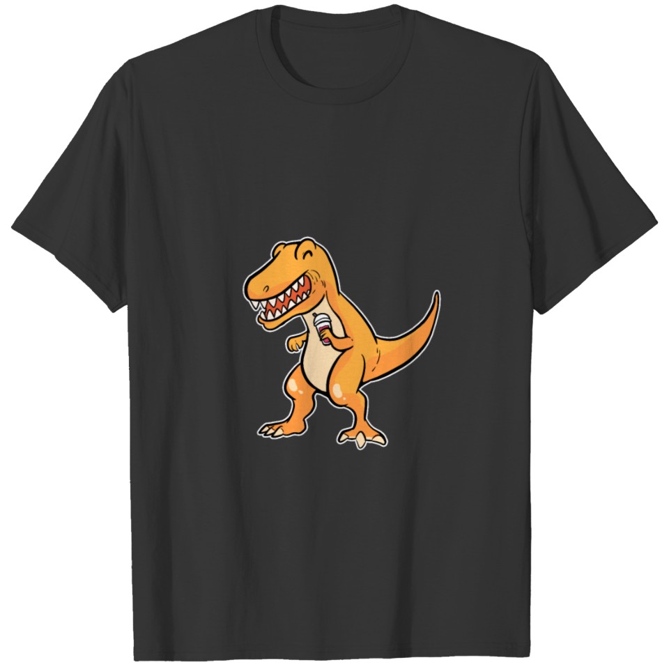 Dinosaur Bubble Tea Anime Dino T Rex Tyrannosaurus T Shirts