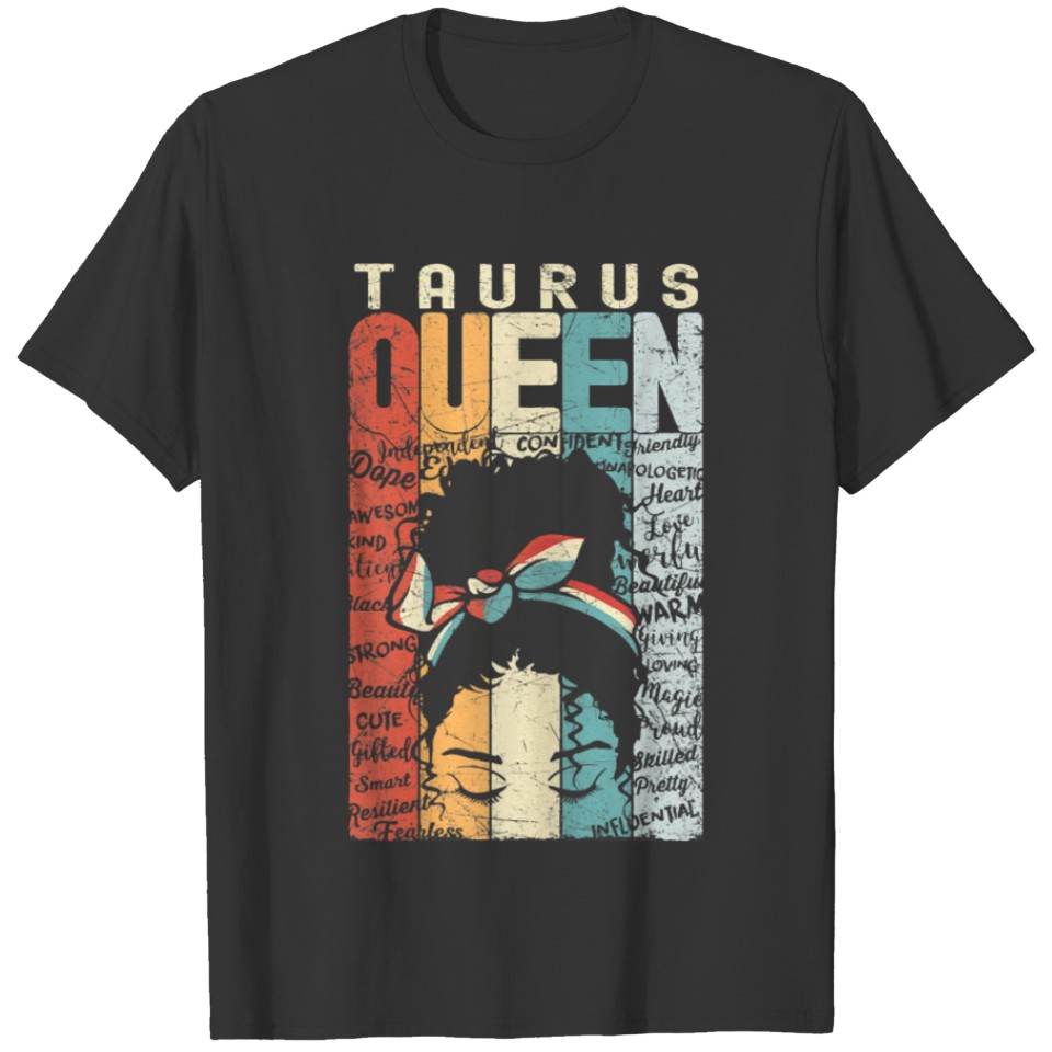 Womens April Birthday Taurus Im Black Queen T Shirts