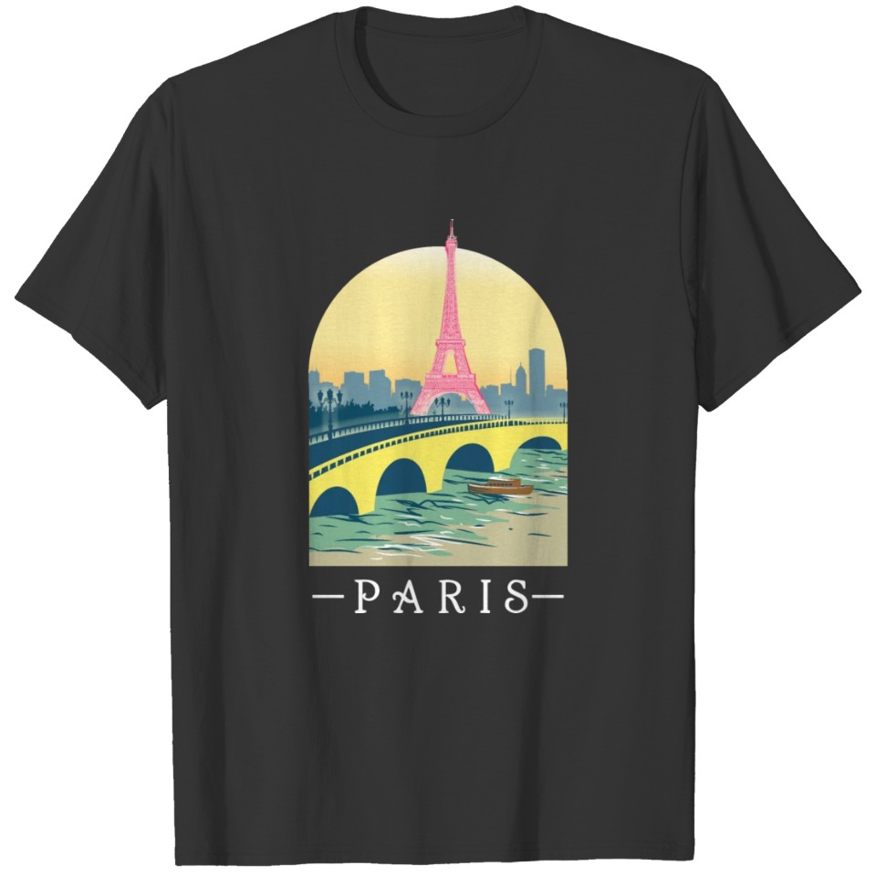 Paris France Eiffel Tower City Traveling Seine T-shirt