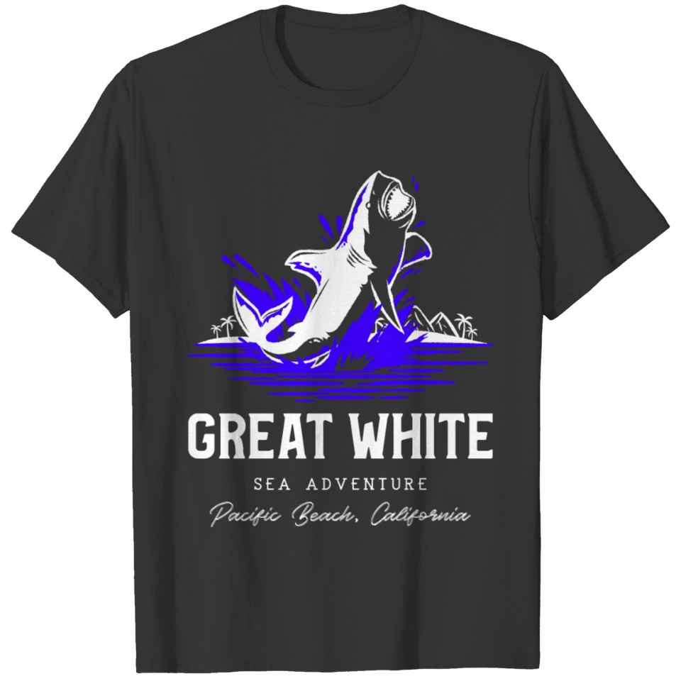Great White Shark Beach California T Shirts