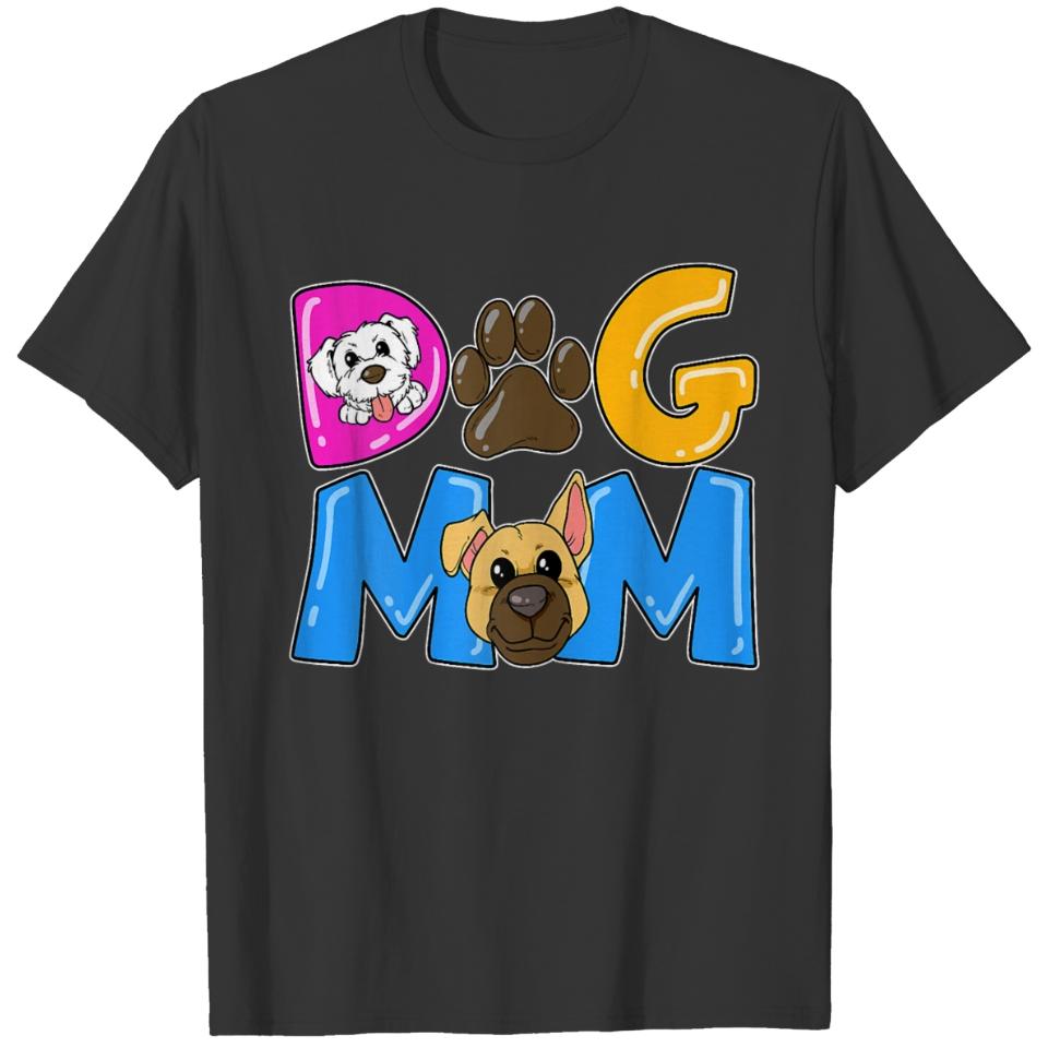 Womens Funny Dog Mom Puppy Mother T-shirt