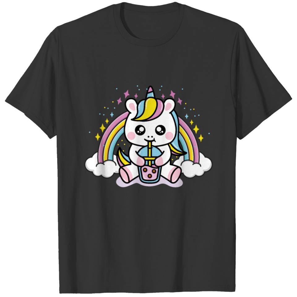 Bubble Tea Boba Kawaii Unicorn T-shirt