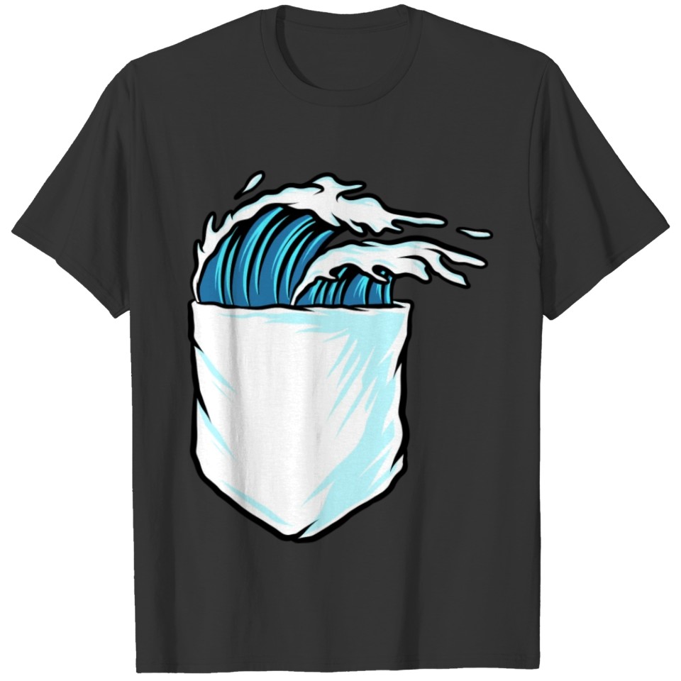 Wave in Cartoon-Style T-shirt