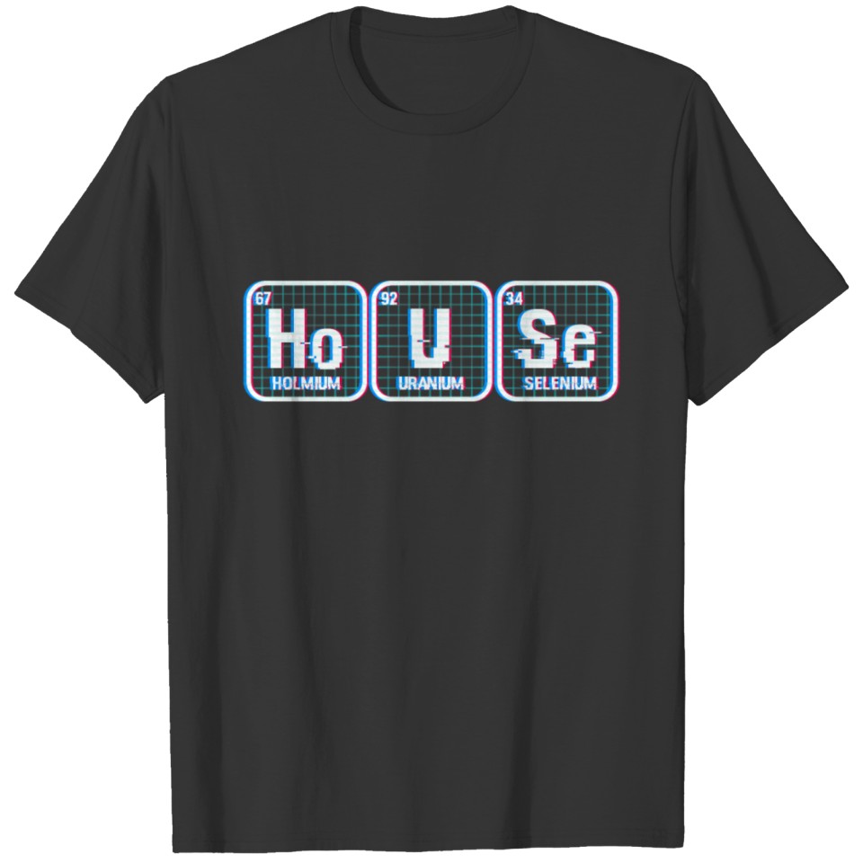 House Chemistry Elements Vaporwave EDM House Music T-shirt